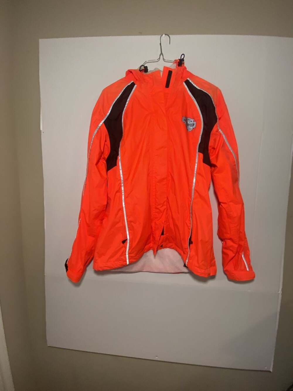 Harley-Davidson Women's Hi-Vis Orange Reflective Waterproof Rain Jacket
